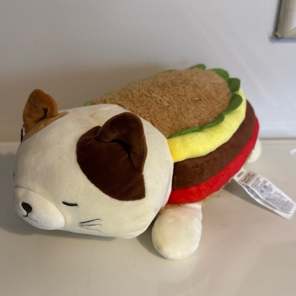 MINISO 13.8” Kitty Cat Hamburger Mini Family Food Series Kawaii Plush